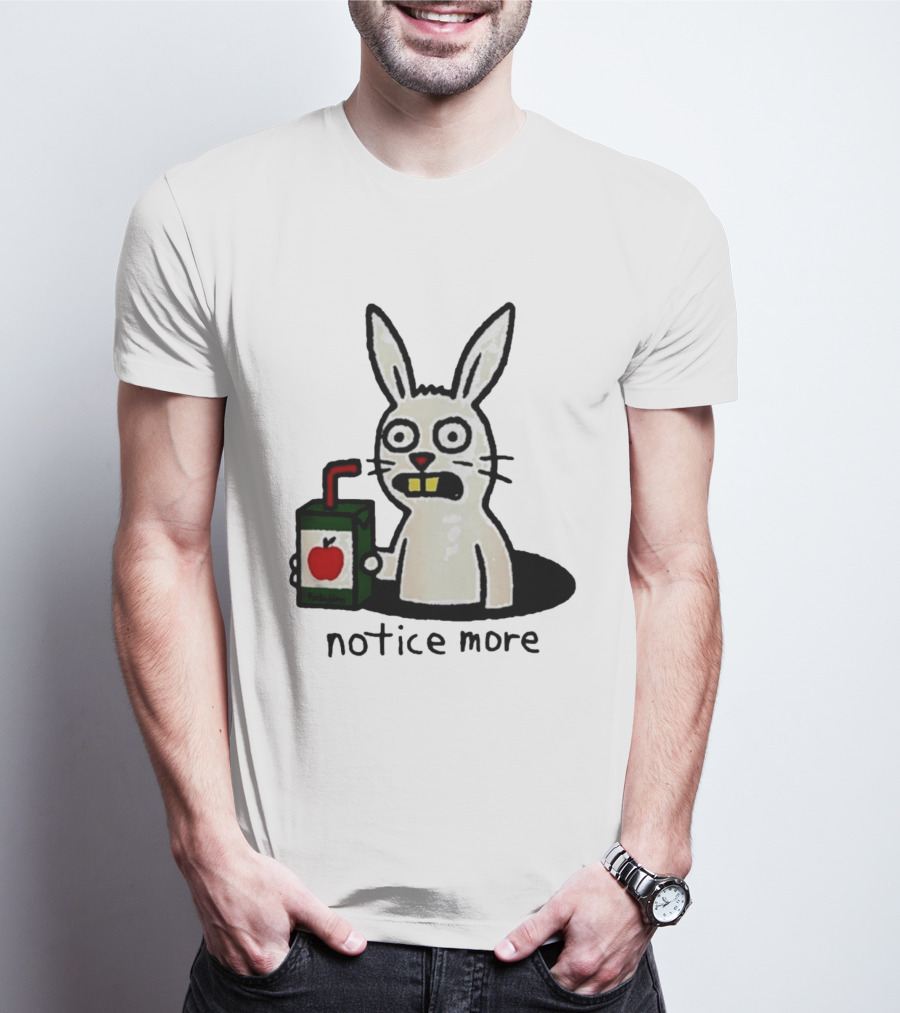 Notice Forbidden Apple Juice Box Bunny T-Shirt