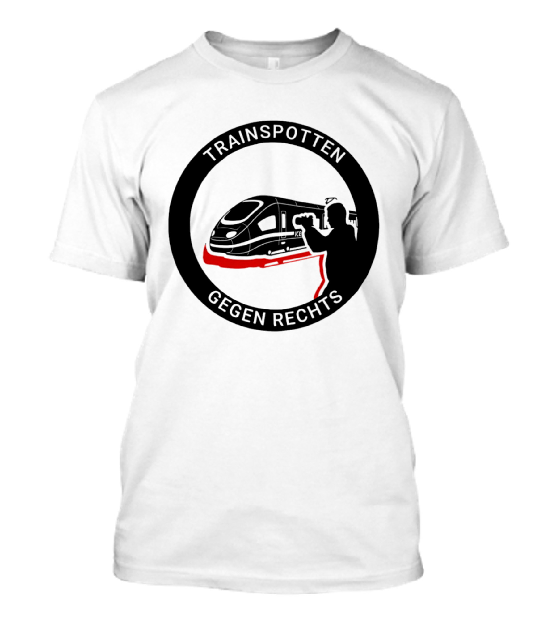 Trainspotten Gegen Rechts Train And Photographer Silhouette Anti Right Movement T-Shirt
