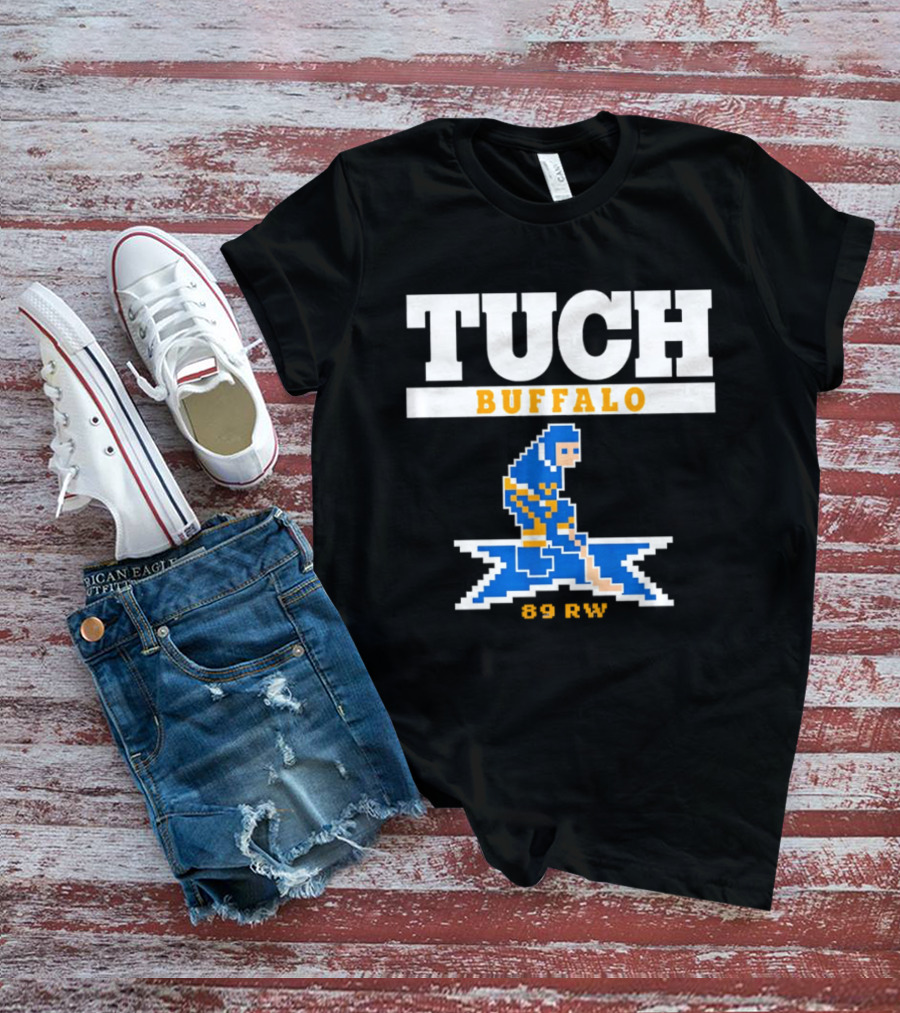 Tuch Buffalo Sabres 89 RW Classic Pixel Hockey T-Shirt
