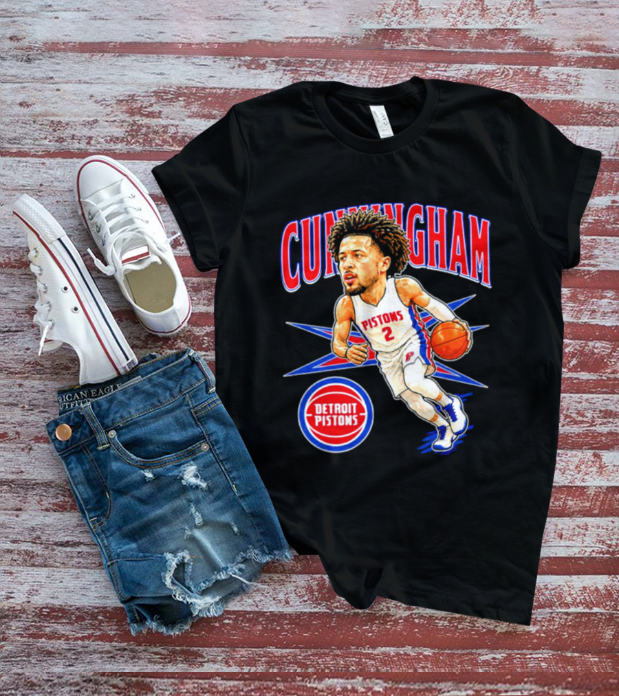 Cade Cunningham Detroit Pistons Basketball Star Number 2 T-Shirt