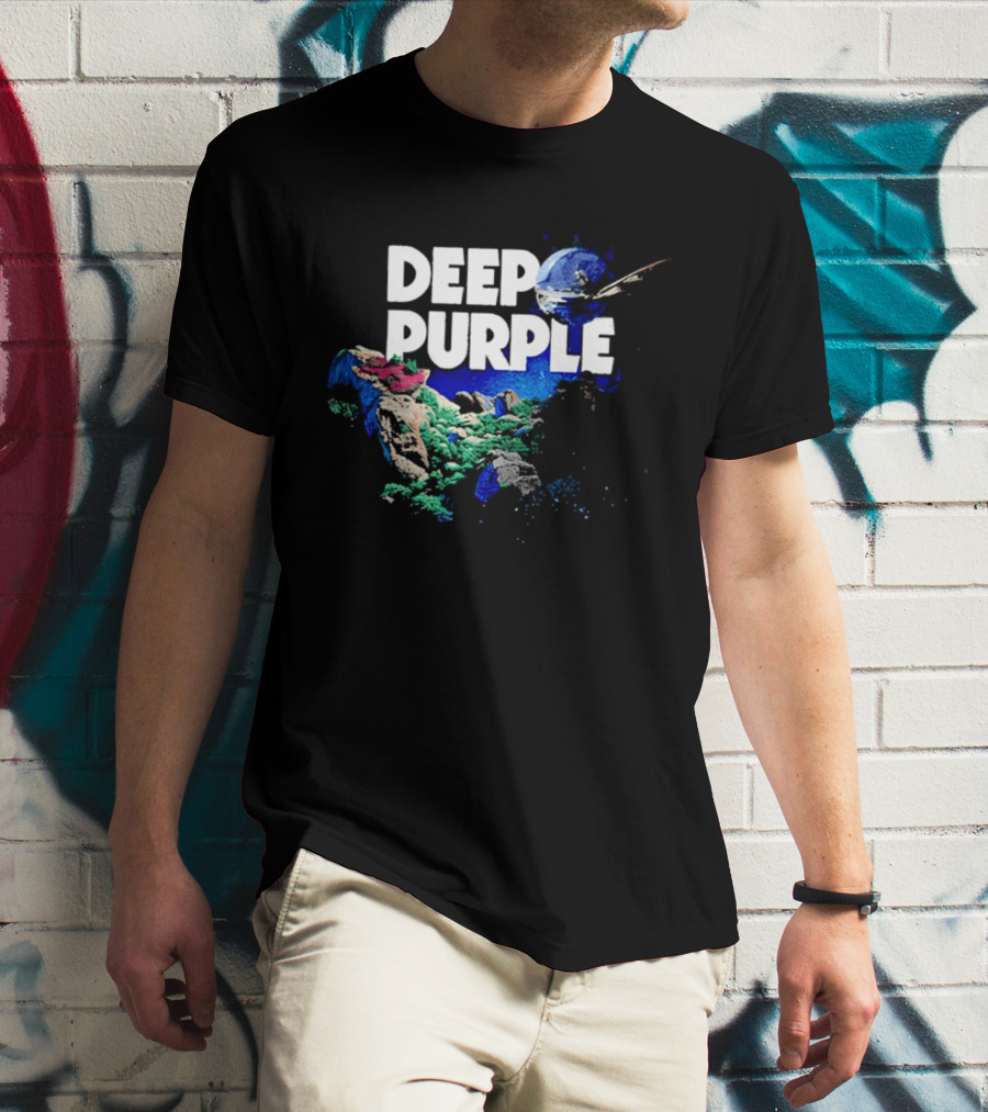 Deep Purple Colorful Splatters And Paint Brush Strokes T-Shirt