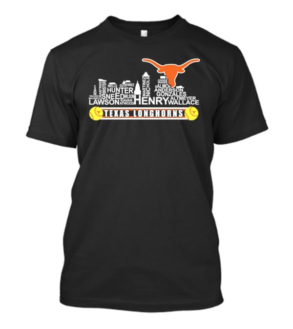Texas Longhorns Softball Henry Anderson Hunter Skyline T-Shirt