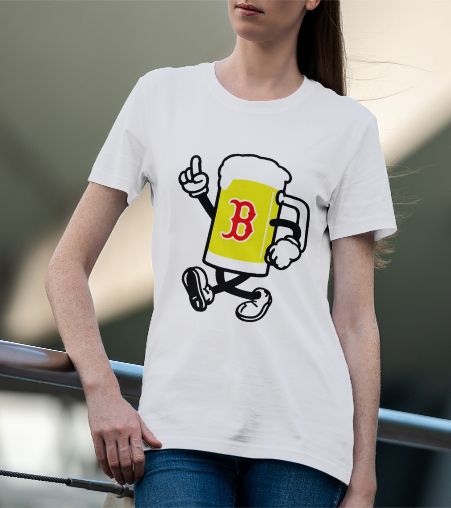2026 Red Sox Beer With Walking Foam And Red B T-Shirt