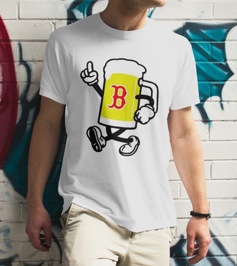2026 Red Sox Beer With Walking Foam And Red B T-Shirt