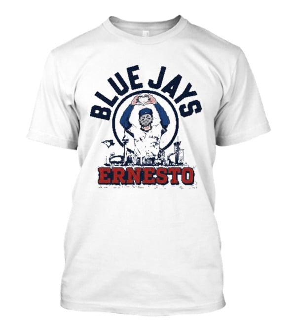 Blue Jays Ernesto Skyline Catch Celebration T-Shirt
