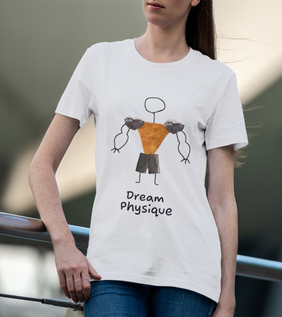 Boulder Shoulders Nacho Back Dream Physique Stick Figure Drawing T-Shirt