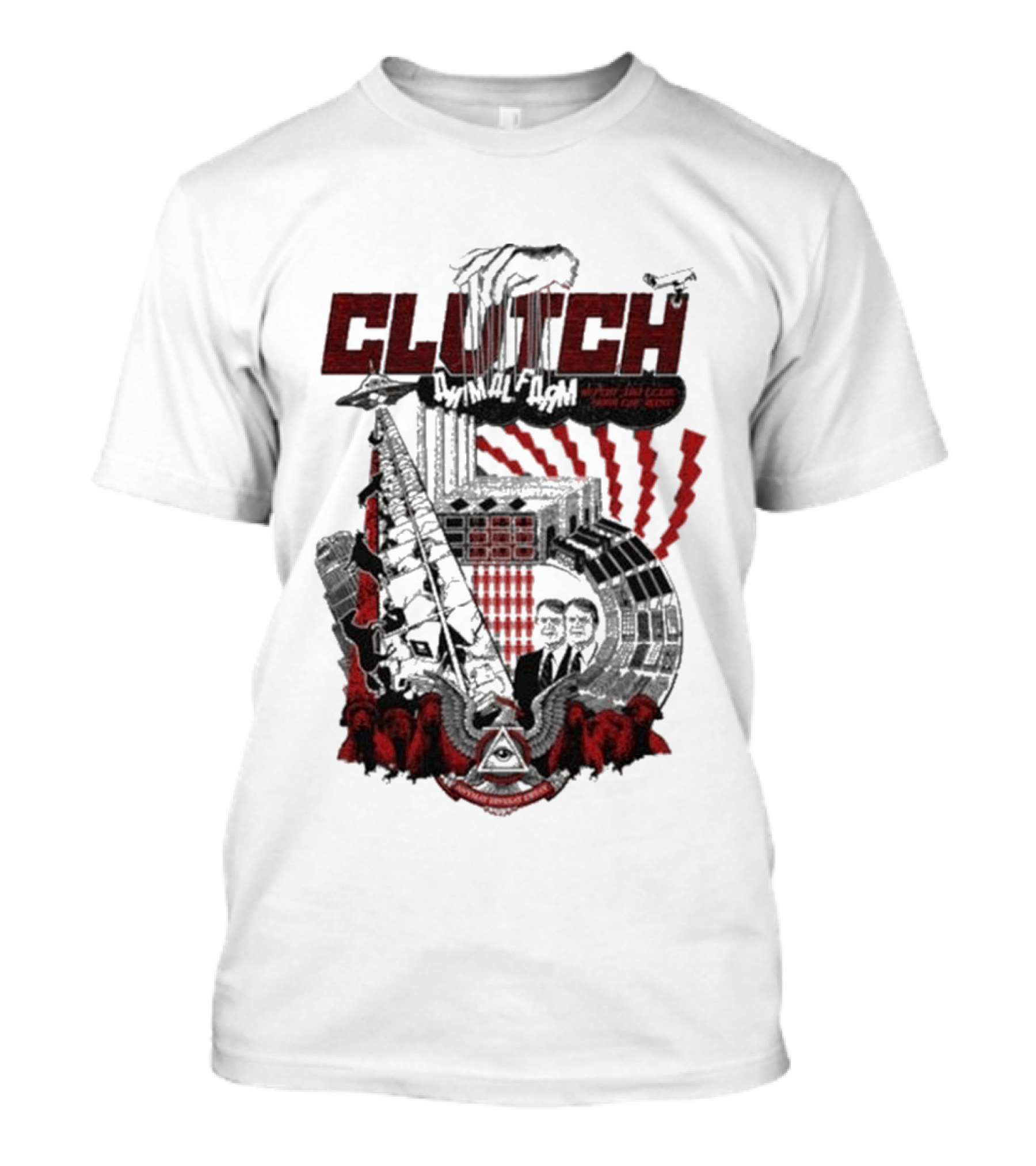 CLUTCH Animal Farm Orwellian Imagery With Windmill And Pig Revolution T-Shirt