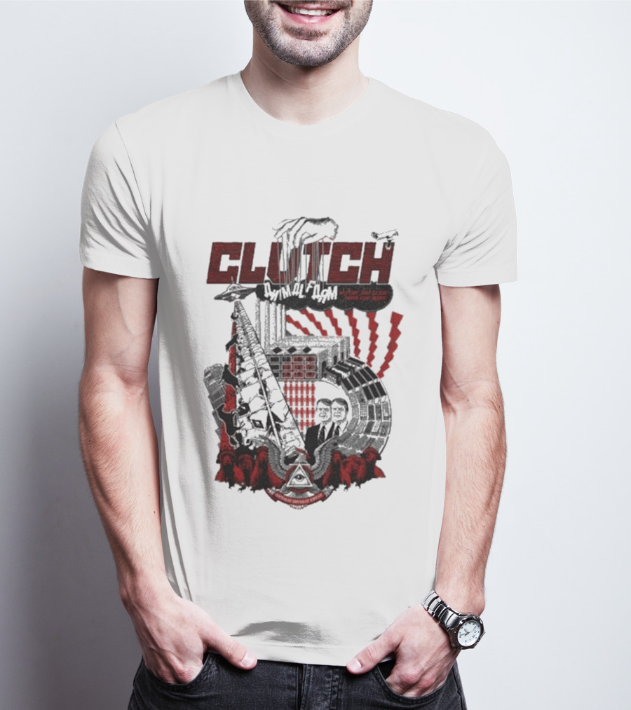 CLUTCH Animal Farm Orwellian Imagery With Windmill And Pig Revolution T-Shirt