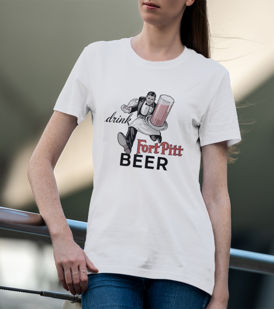Drink Fort Pitt Beer Man Carrying Full T-Shirt