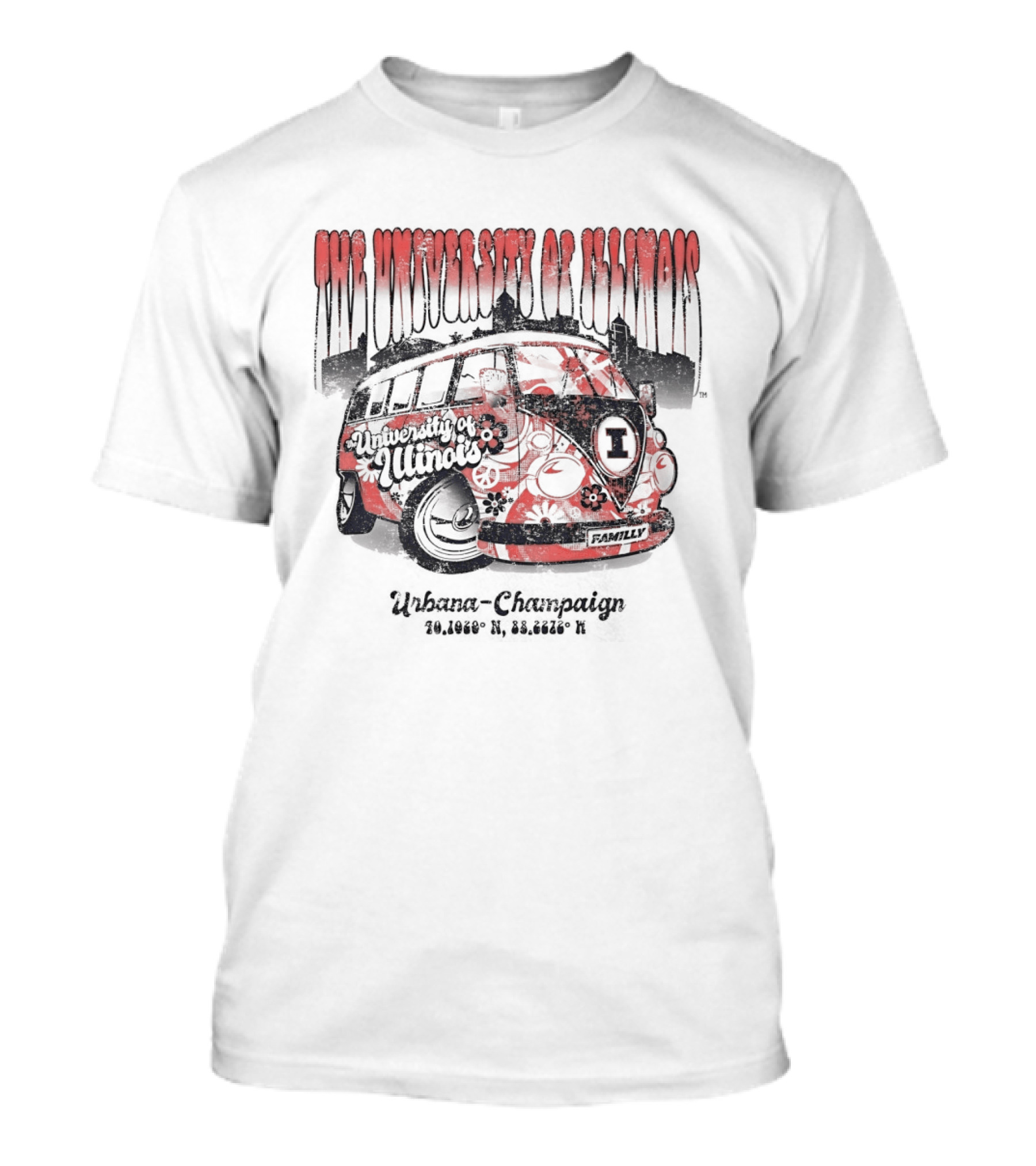 The University Of Illinois Urbana Champaign Fighting Illini Retro Bus T-Shirt
