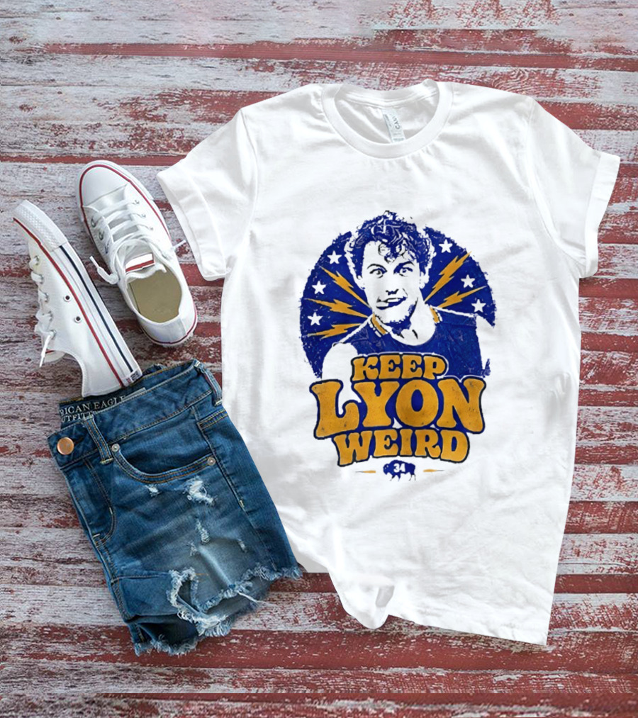 Keep Lyon Weird Hockey Player 34 Buffalo Sabres Lightning Stars T-Shirt