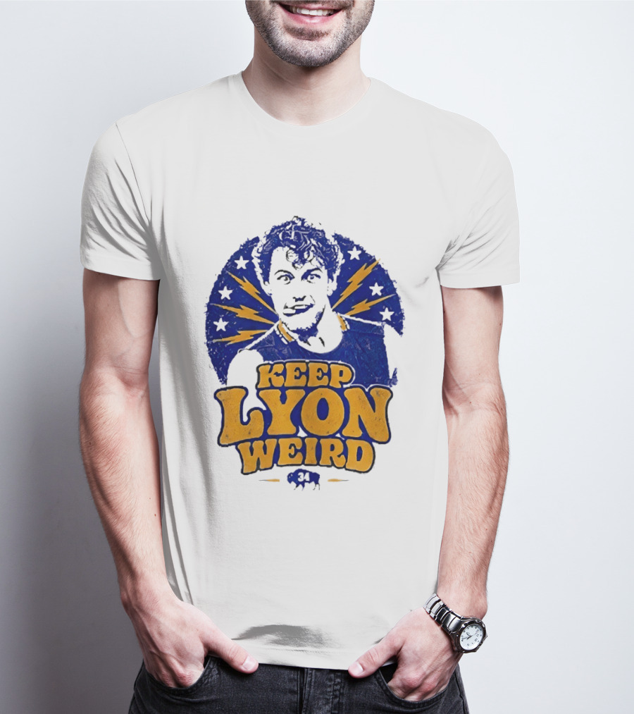 Keep Lyon Weird Hockey Player 34 Buffalo Sabres Lightning Stars T-Shirt