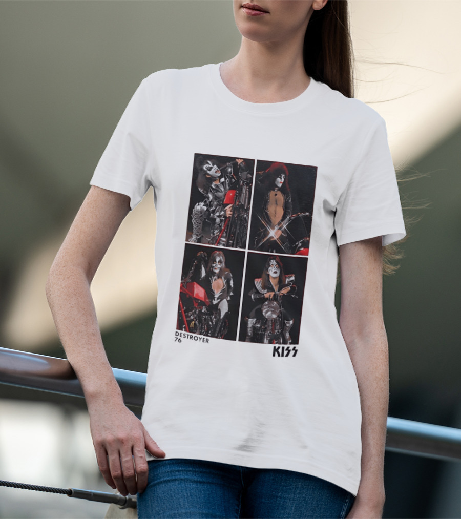 KISS Destroyer 76 Band Members On Motorcycles T-Shirt