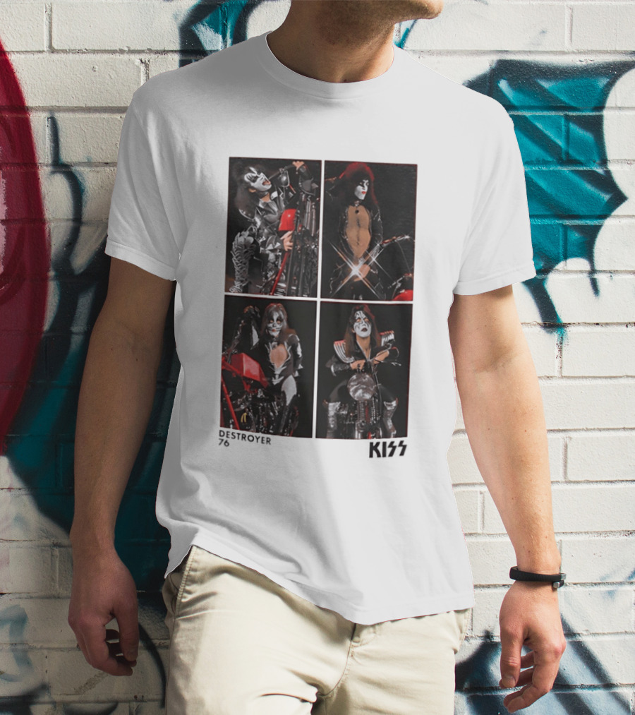 KISS Destroyer 76 Band Members On Motorcycles T-Shirt
