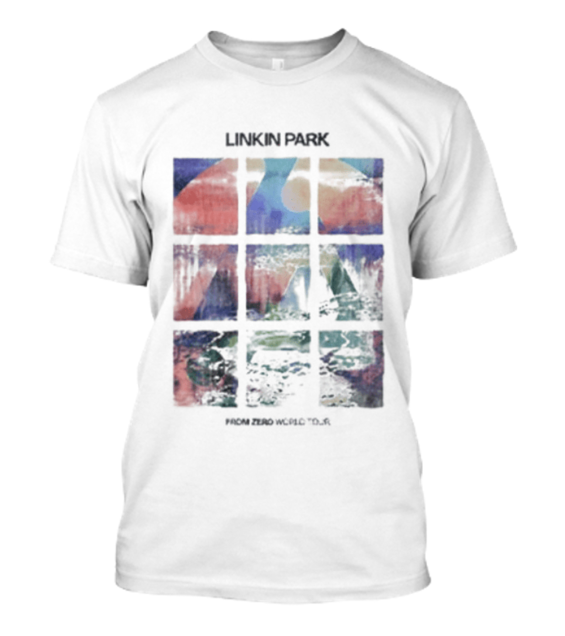 Linkin Park Fz World Tour Australia 2026 Colorful Abstract Squares T-Shirt