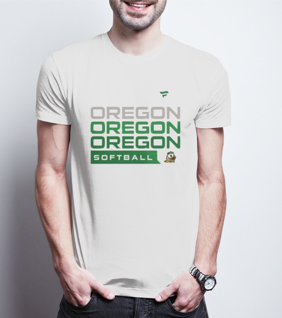 Oregon Ducks Softball Triple Oregon Text Tri Blend T-Shirt