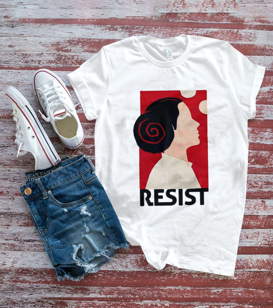 Princess Leia Resist Style Icon With Red And White T-Shirt