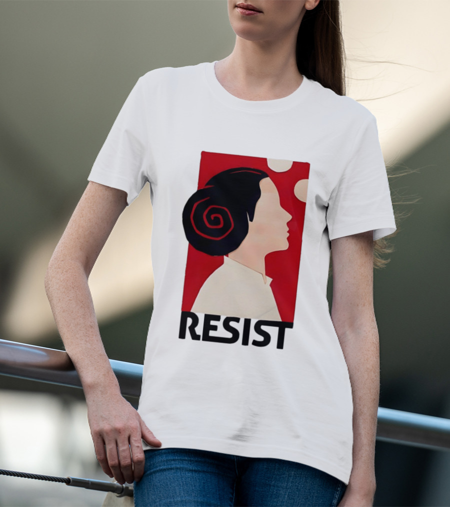Princess Leia Resist Style Icon With Red And White T-Shirt