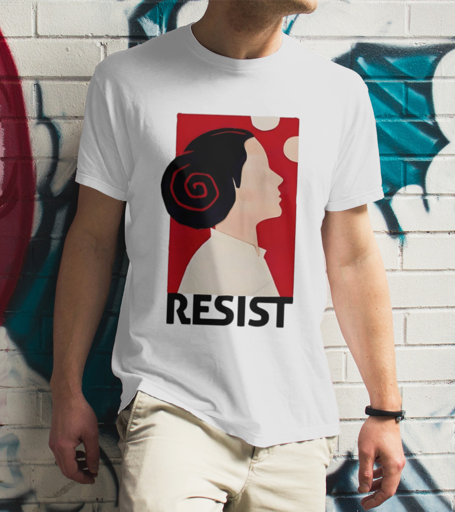 Princess Leia Resist Style Icon With Red And White T-Shirt