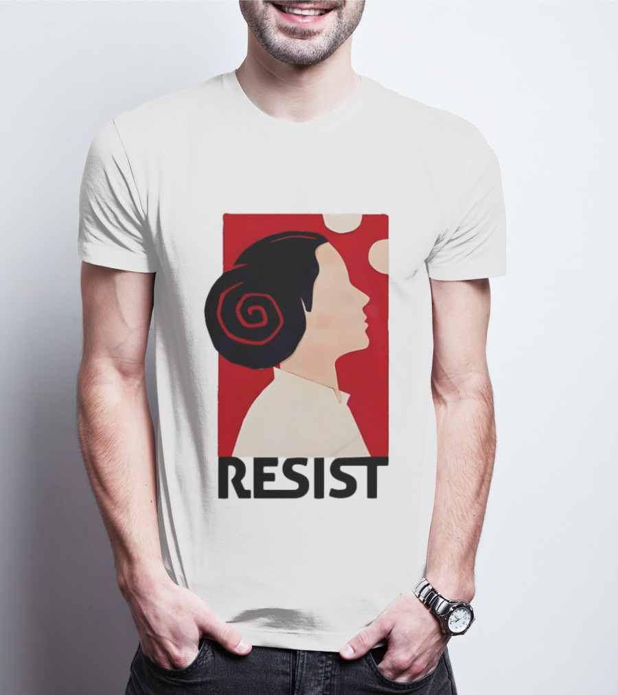 Princess Leia Resist Style Icon With Red And White T-Shirt