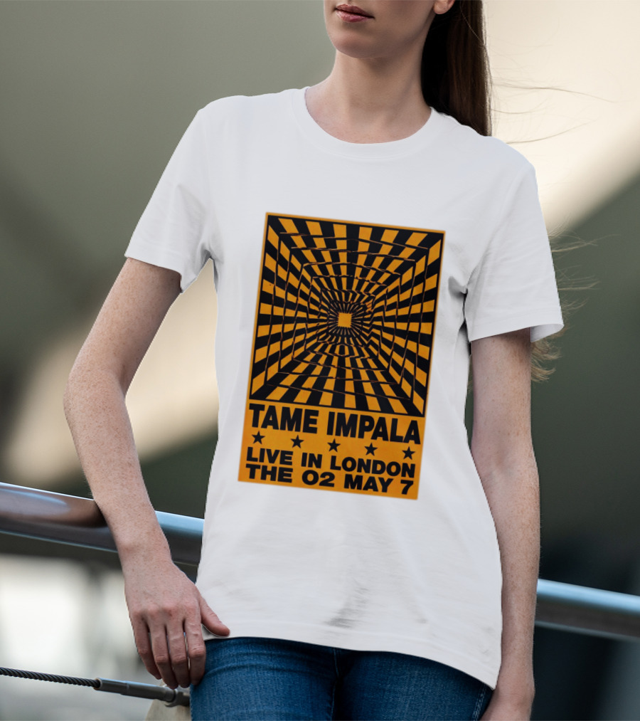 Tame Impala Live In London The O2 May 7 Optical Illusion Concert T-Shirt