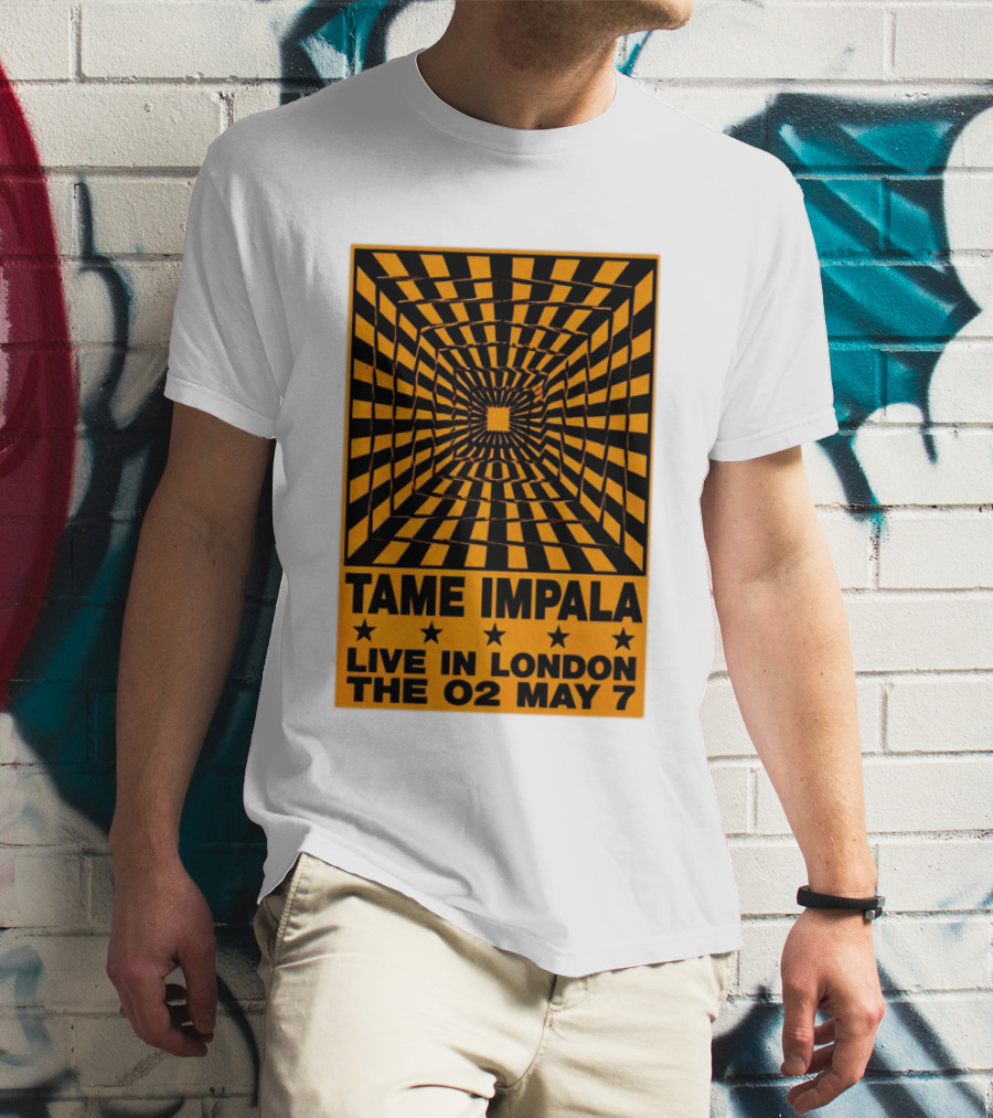 Tame Impala Live In London The O2 May 7 Optical Illusion Concert T-Shirt