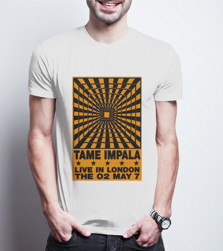 Tame Impala Live In London The O2 May 7 Optical Illusion Concert T-Shirt