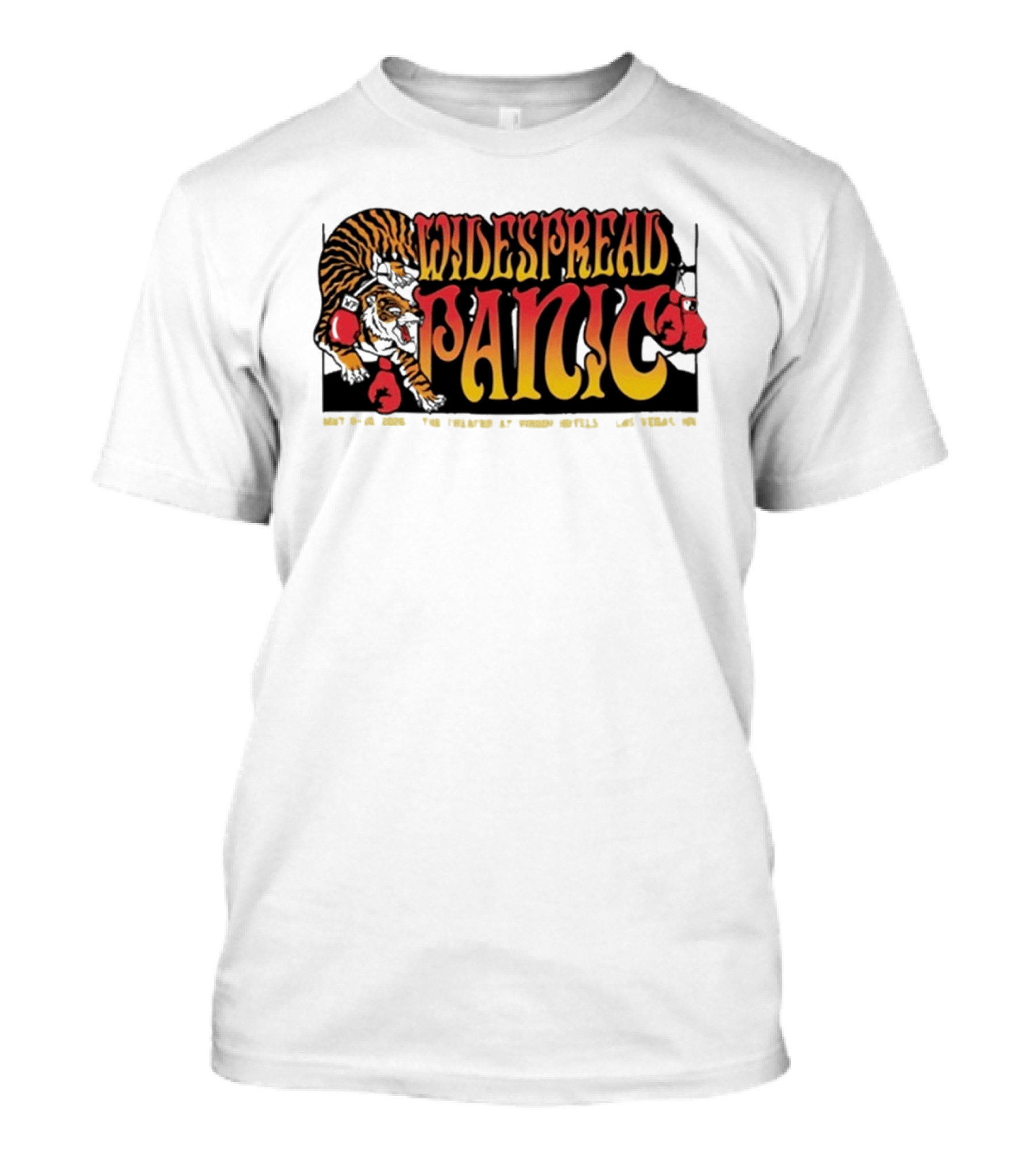 Widespread Panic May 8 10 2026 Las Vegas NV Tiger Boxing Gloves T-Shirt