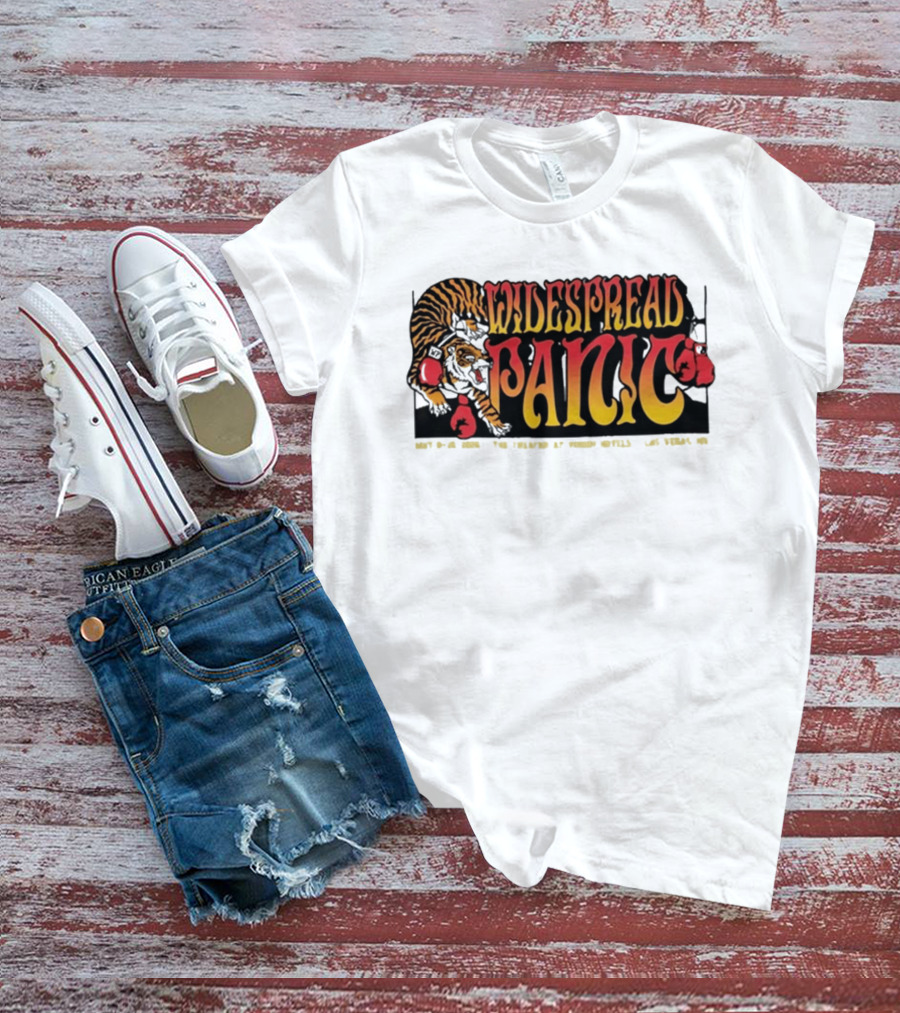 Widespread Panic May 8 10 2026 Las Vegas NV Tiger Boxing Gloves T-Shirt