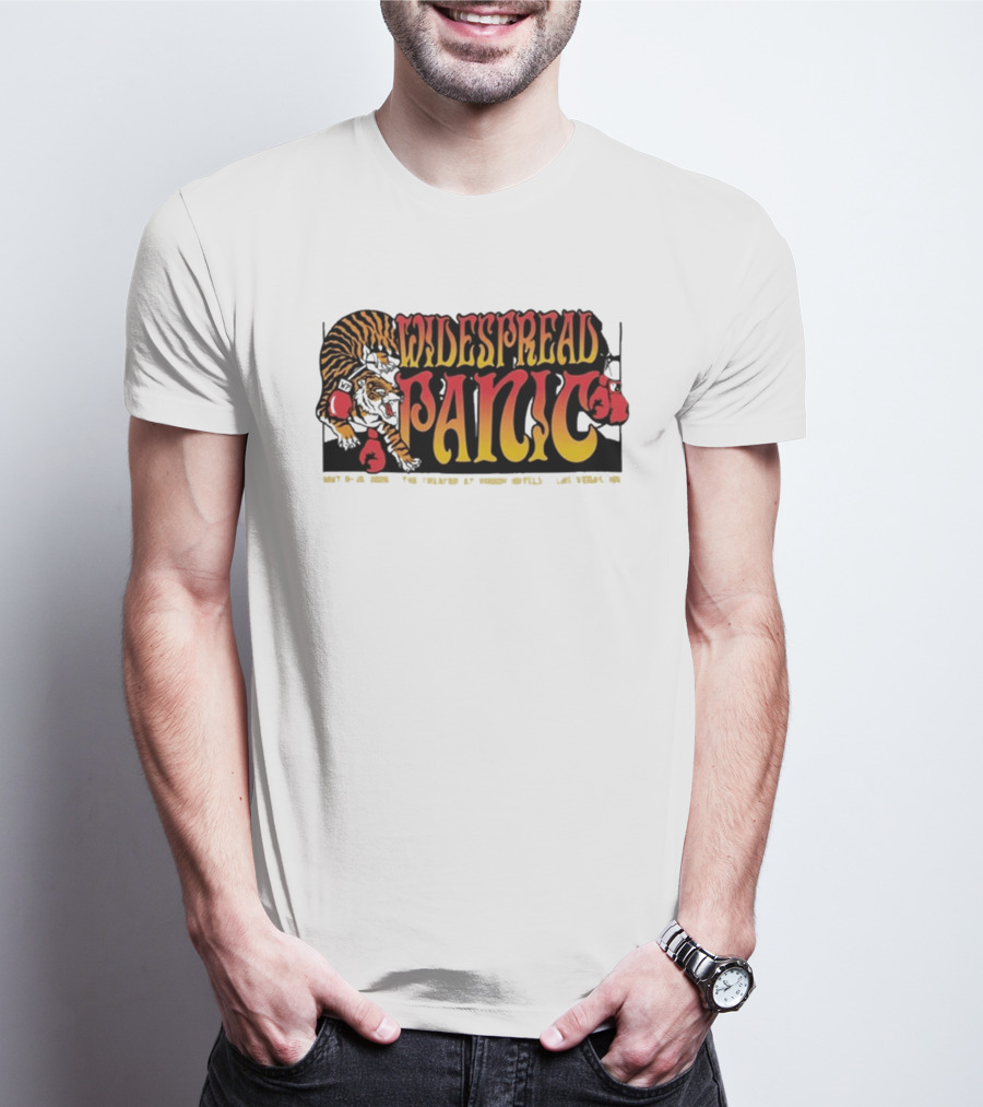 Widespread Panic May 8 10 2026 Las Vegas NV Tiger Boxing Gloves T-Shirt
