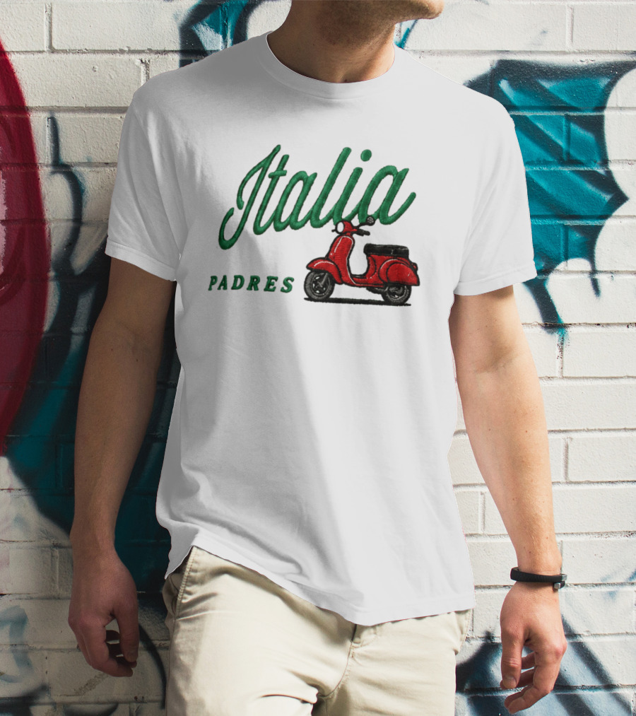Italia Padres Red Scooter 2026 Italian Heritage Celebration Night Hat T-Shirt