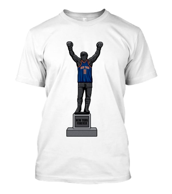 New York Knicks Jalen Brunson Forever Rocky Balboa Statue 11 Jersey T-Shirt