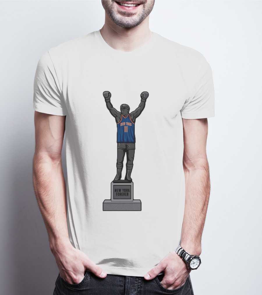 New York Knicks Jalen Brunson Forever Rocky Balboa Statue 11 Jersey T-Shirt