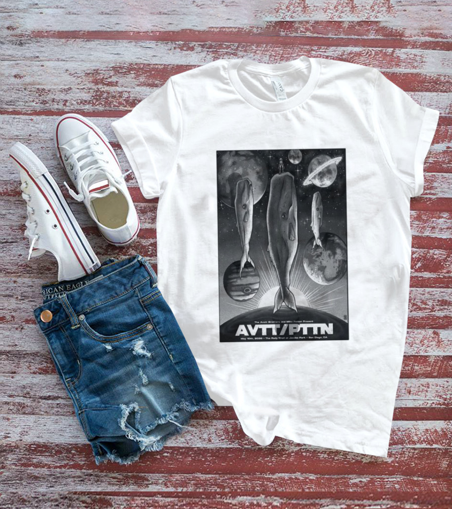 The Avett Brothers Mike Patton May 10 2026 AVT PTN San Diego Jacobs Park Whales Planets T-Shirt