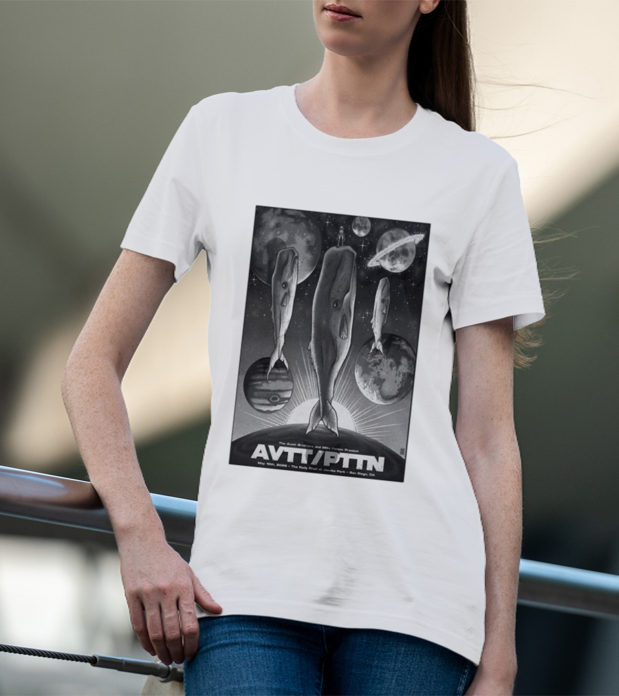 The Avett Brothers Mike Patton May 10 2026 AVT PTN San Diego Jacobs Park Whales Planets T-Shirt