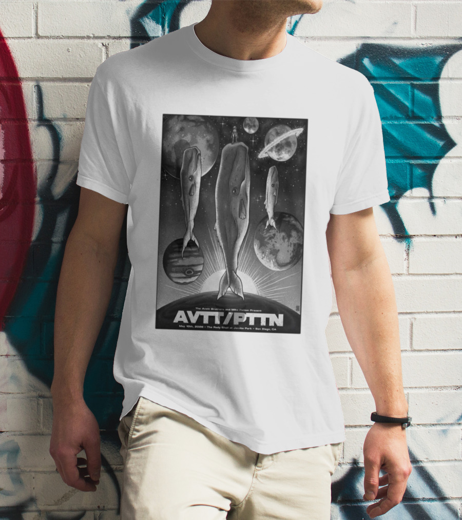 The Avett Brothers Mike Patton May 10 2026 AVT PTN San Diego Jacobs Park Whales Planets T-Shirt