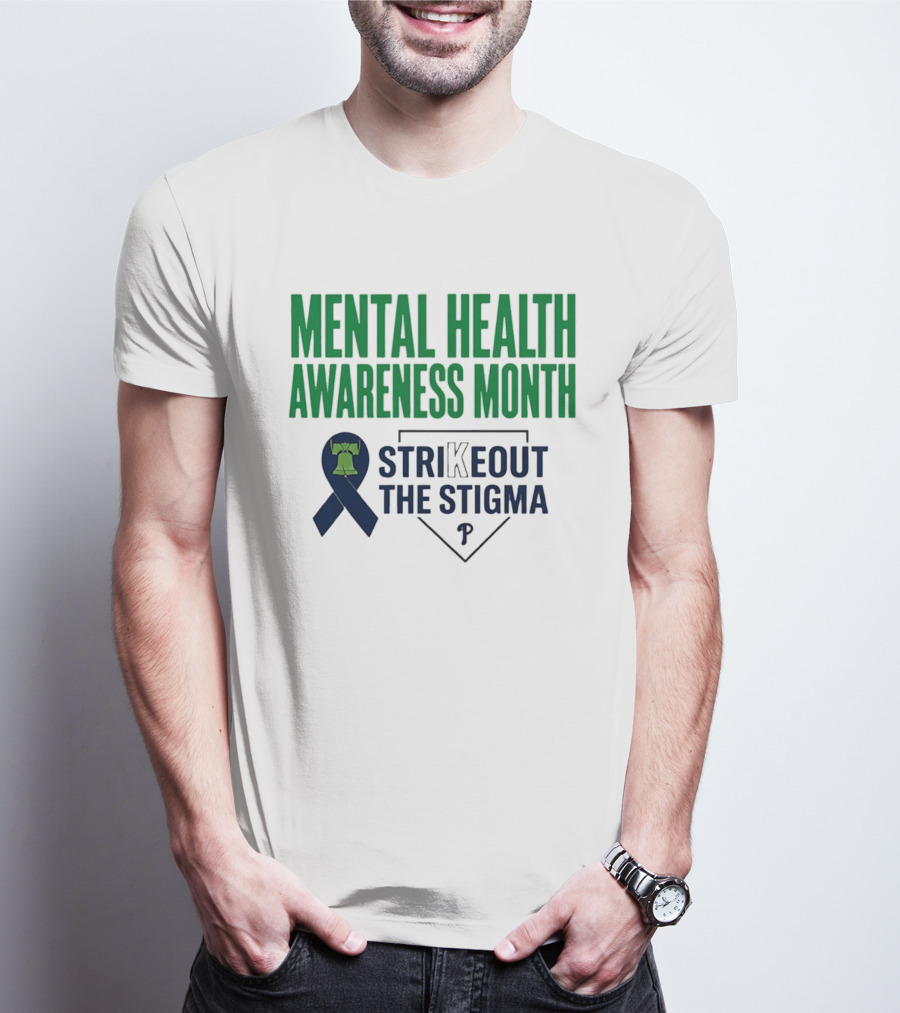 Philadelphia Phillies Mental Health Awareness Month Strikeout The Stigma T-Shirt