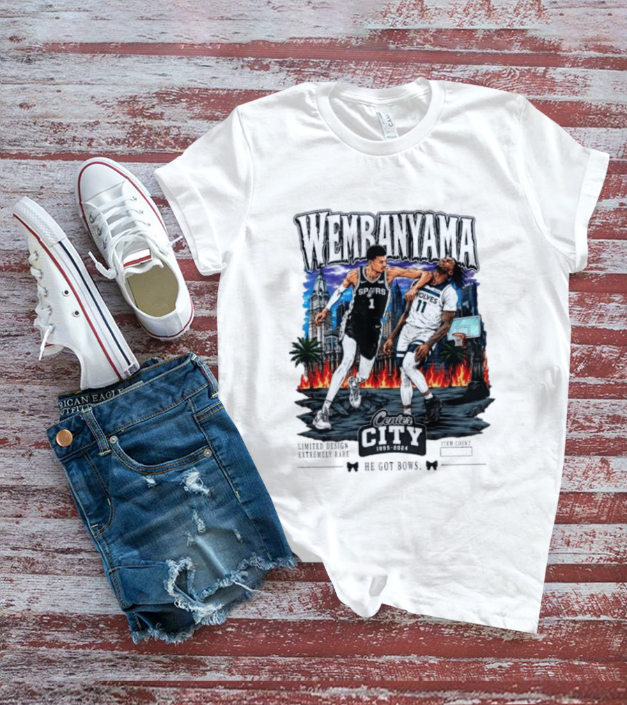 Wembanyama Spurs Center City 1995 2024 Basketball Matchup T-Shirt
