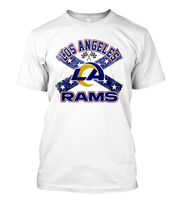 Los Angeles Rams LA Dukes Of Hazzard Crossed Flags T-Shirt