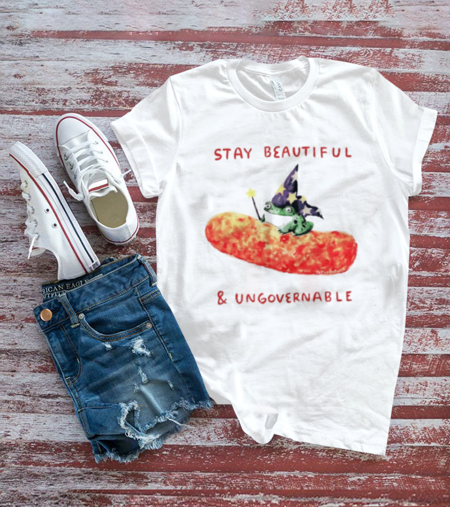 Stay Beautiful Ungovernable Wizard Frog Cheese Magic T-Shirt