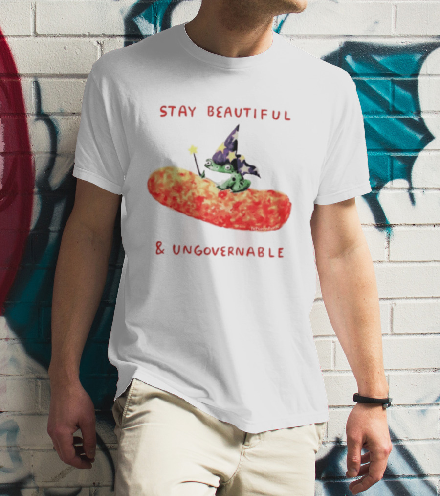 Stay Beautiful Ungovernable Wizard Frog Cheese Magic T-Shirt