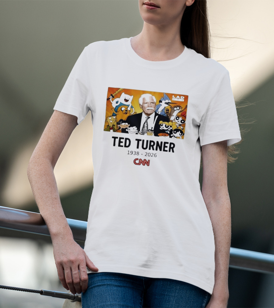 Ted Turner 1938 2026 Cartoon Network Characters CNN Meme T-Shirt