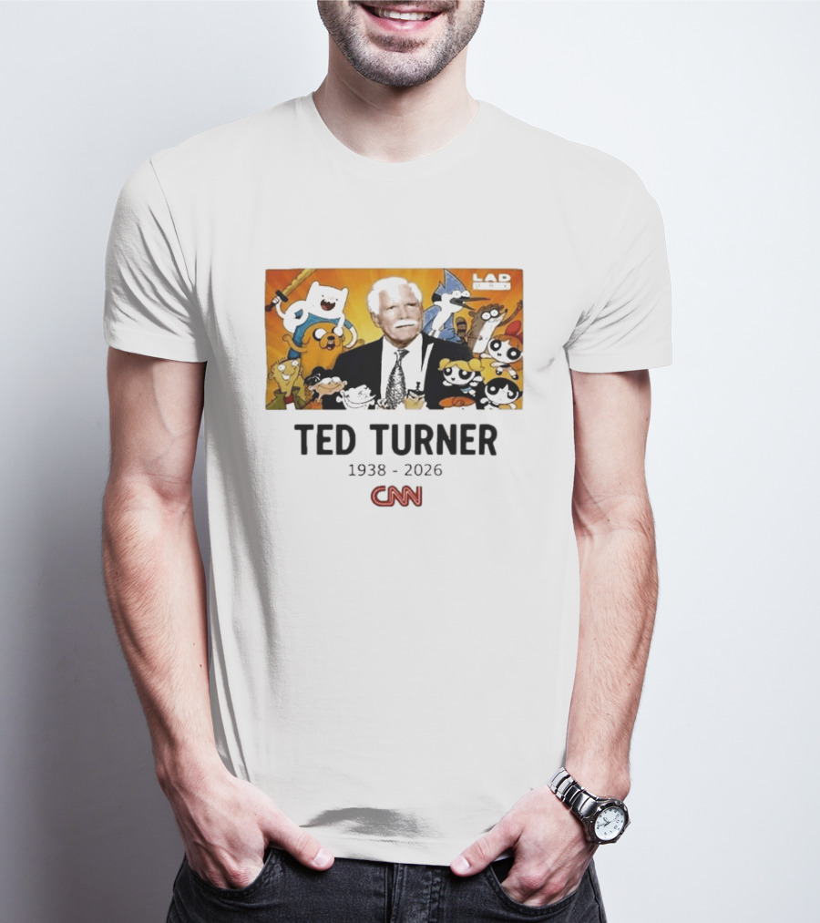 Ted Turner 1938 2026 Cartoon Network Characters CNN Meme T-Shirt