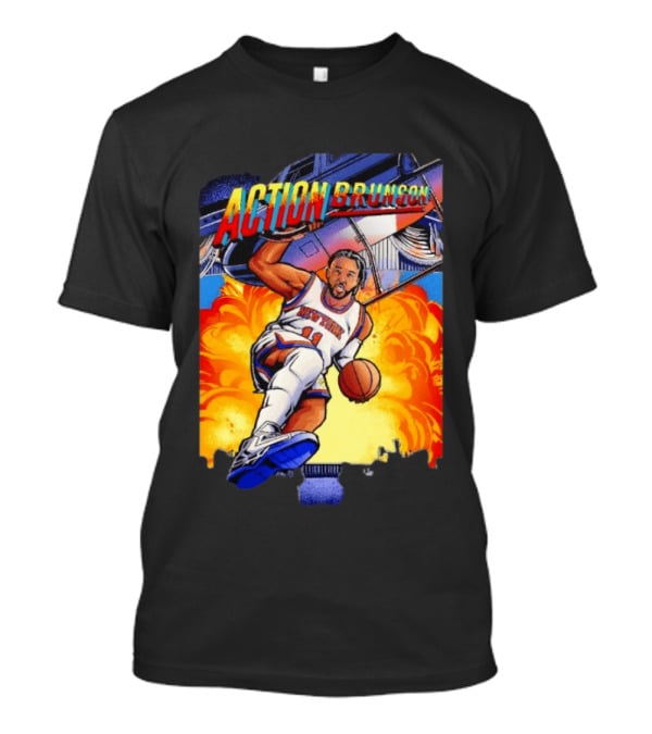 Action Brunson New York Knicks Basketball Comic Explosive Dynamic T-Shirt