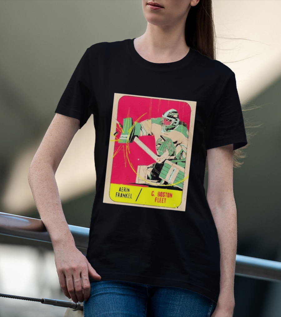 Aerin Frankel C. Boston Fleet Goalie Vintage Style Hockey Card T-Shirt