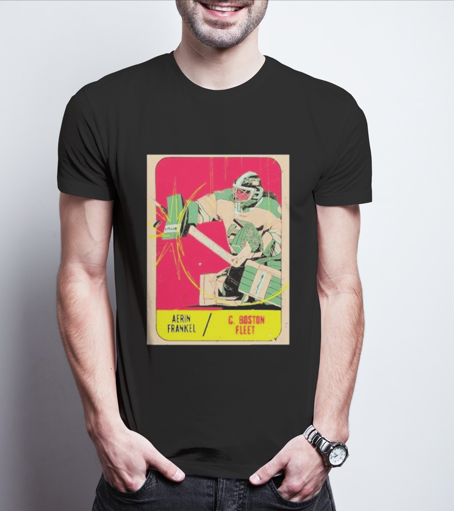 Aerin Frankel C. Boston Fleet Goalie Vintage Style Hockey Card T-Shirt