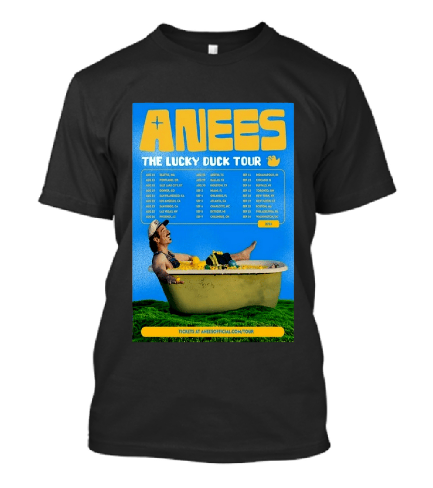 Anees The Lucky Duck Tour 2026 Dates Tickets Bath Tub T-Shirt