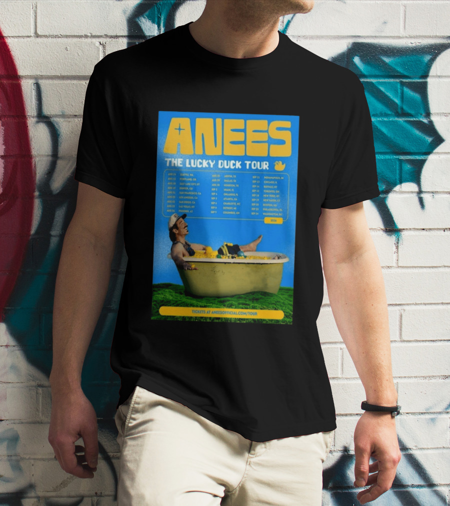 Anees The Lucky Duck Tour 2026 Dates Tickets Bath Tub T-Shirt