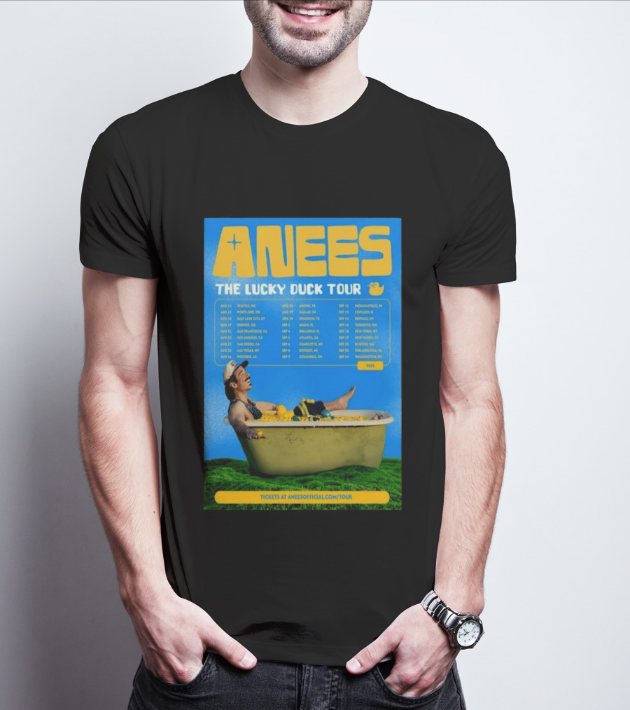 Anees The Lucky Duck Tour 2026 Dates Tickets Bath Tub T-Shirt