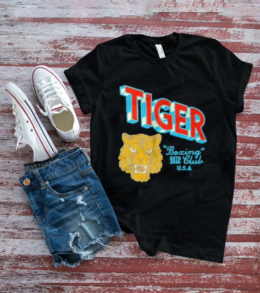 Tiger Boxing Club Estd 2026 USA Tiger Head Logo Sports Team T-Shirt